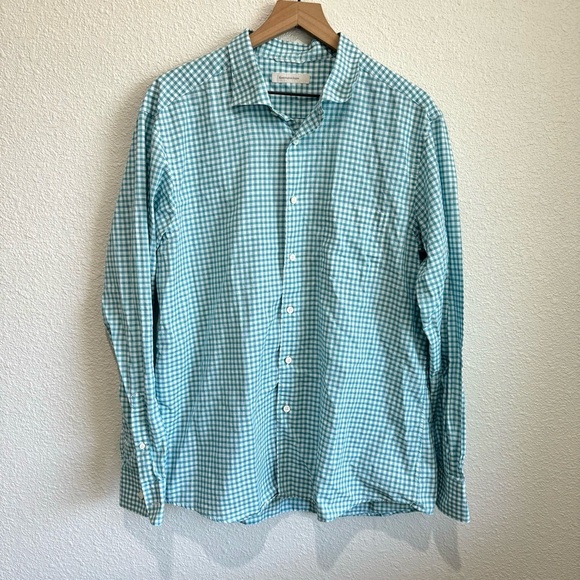 Ermenegildo Zegna Other - Ermenegildo Zegna Men's XXL Blue White Check Cotton Casual Button Down Gingham
